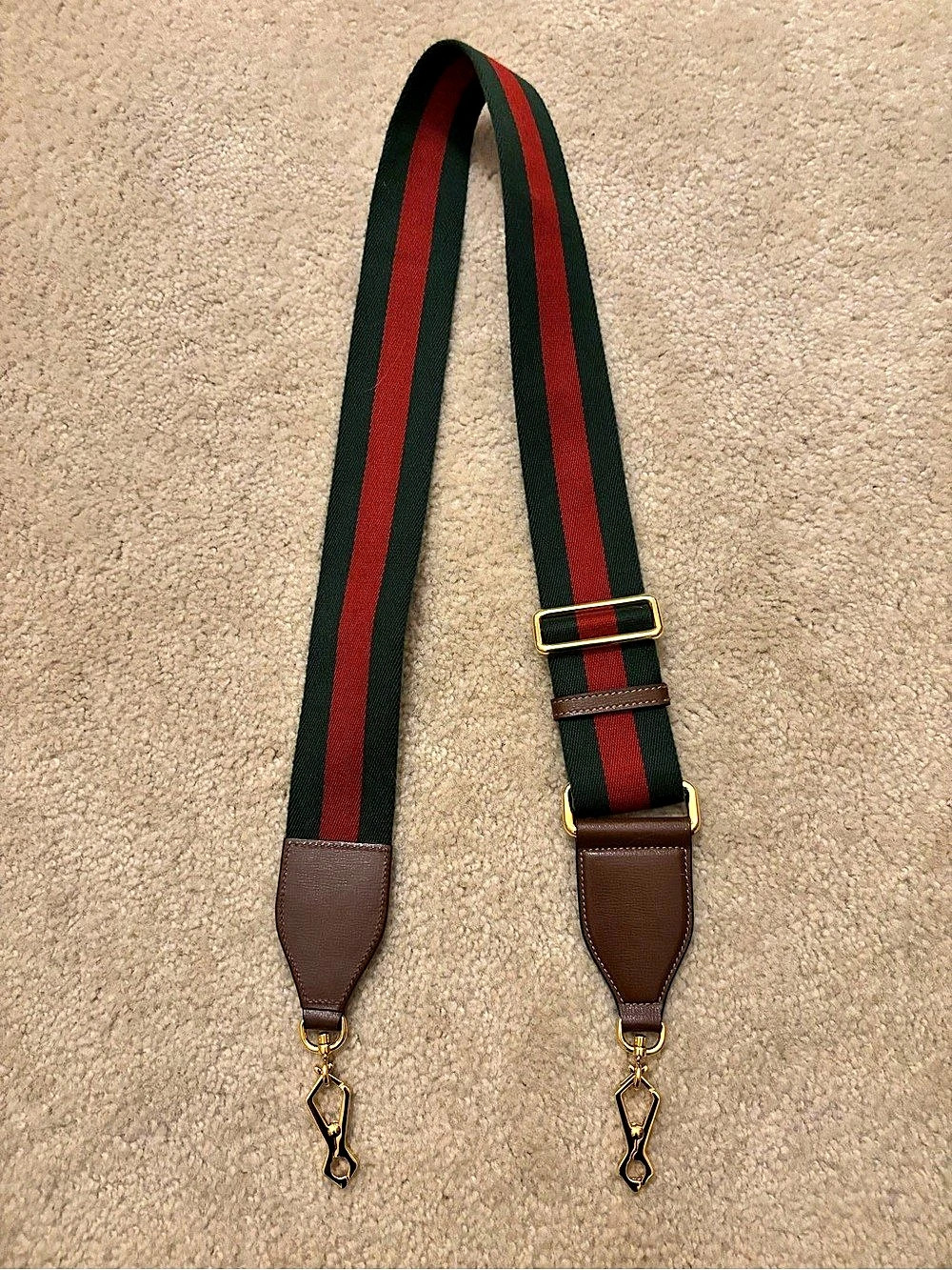 Gucci Striped Shoulder Bag Strap in Green & Red
